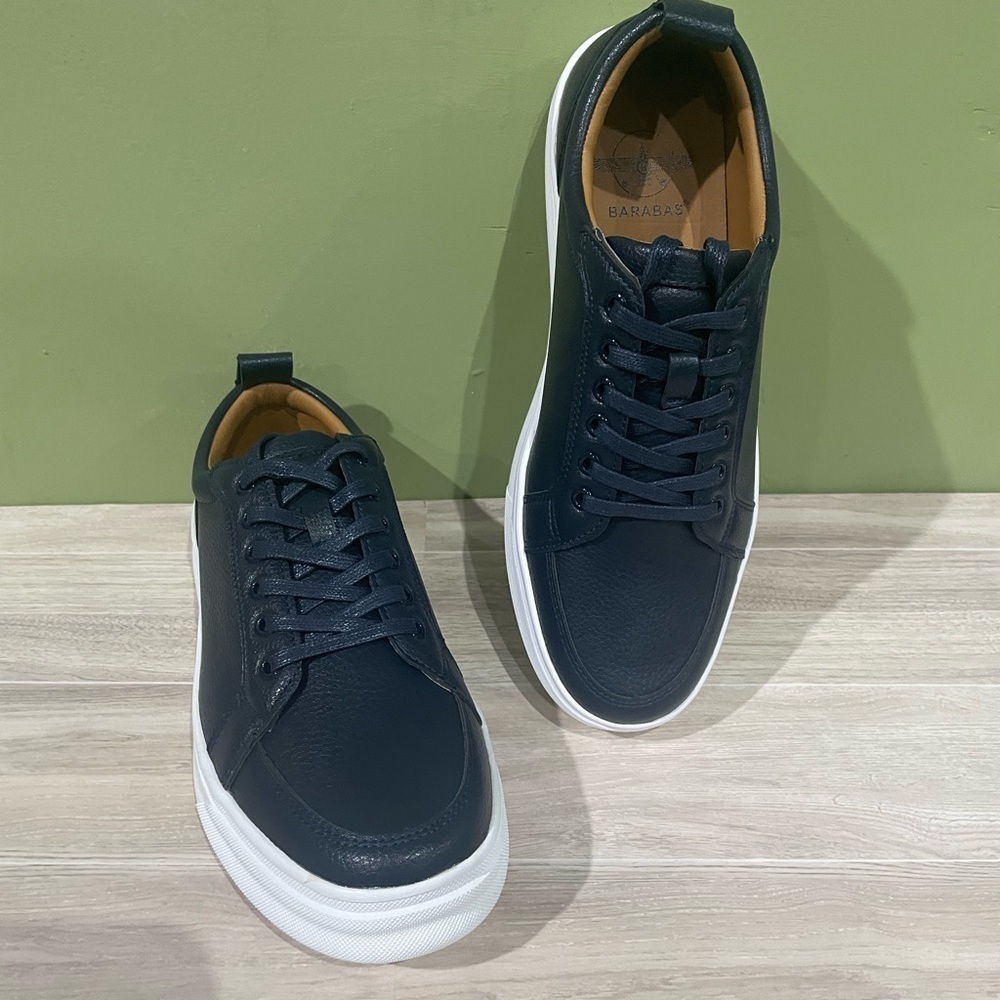 Barabas Men's navy Sneakers Casual faux leather Oxford - Picture 1 of 5